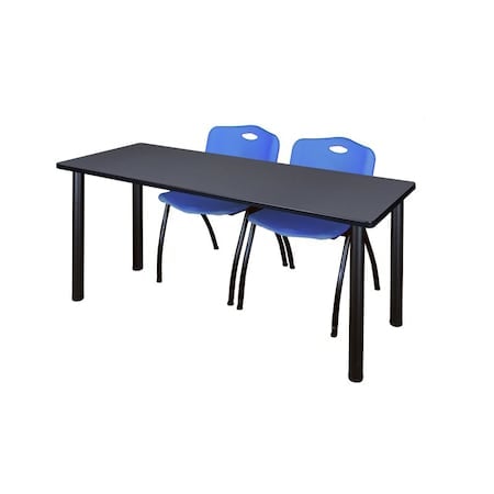 Rectangle Tables > Training Tables > Kee Table & Chair Sets, 66 W, 24 L, 29 H, Grey MPN:MT6624GYBPBK47BE