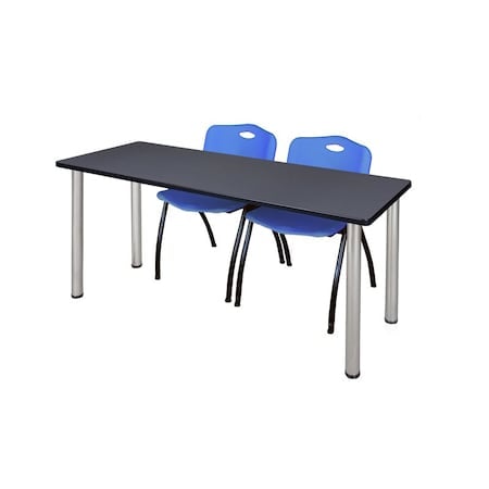 Rectangle Tables > Training Tables > Kee Table & Chair Sets, 66 W, 24 L, 29 H, Grey MPN:MT6624GYBPCM47BE