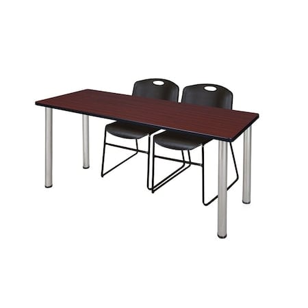 Rectangle Tables > Training Tables > Kee Table & Chair Sets, 66 W, 24 L, 29 H, Mahogany MPN:MT6624MHBPCM44BK