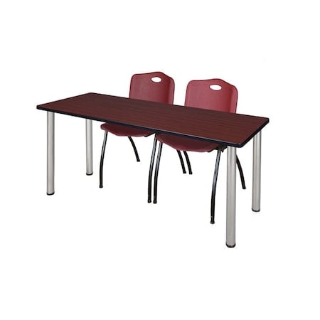 Rectangle Tables > Training Tables > Kee Table & Chair Sets, 66 W, 24 L, 29 H, Mahogany MPN:MT6624MHBPCM47BY