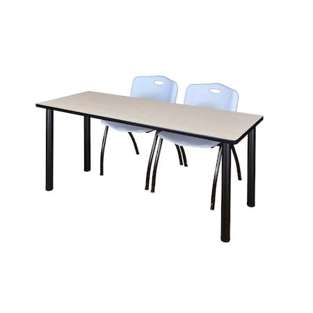 Rectangle Tables > Training Tables > Kee Table & Chair Sets, 66 W, 24 L, 29 H, Maple MPN:MT6624PLBPBK47GY