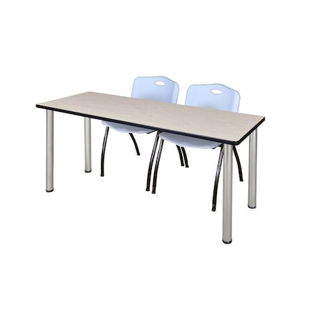 Rectangle Tables > Training Tables > Kee Table & Chair Sets, 66 W, 24 L, 29 H, Maple MPN:MT6624PLBPCM47GY