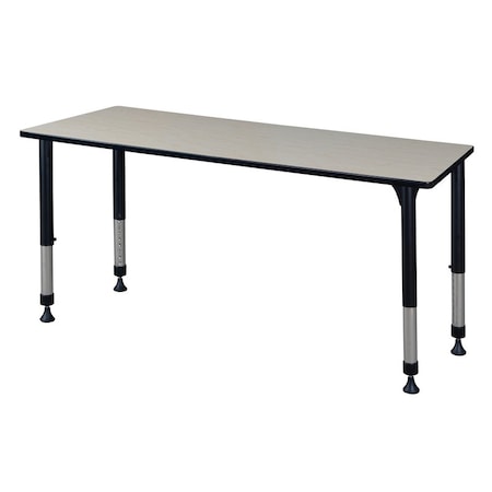 Rectangular Classroom Tables, 66 W, 30 L, 23-34 H, Wood, Metal, Maple MPN:MT6630PLAPBK