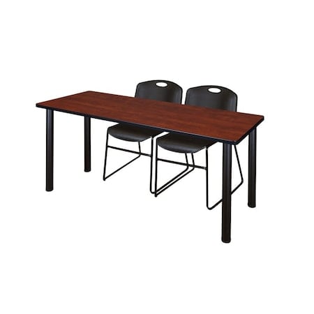 Rectangle Tables > Training Tables > Kee Table & Chair Sets, 72 W, 24 L, 29 H, Cherry MPN:MT7224CHBPBK44BK