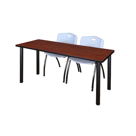 Rectangle Tables > Training Tables > Kee Table & Chair Sets, 72 W, 24 L, 29 H, Cherry MPN:MT7224CHBPBK47GY