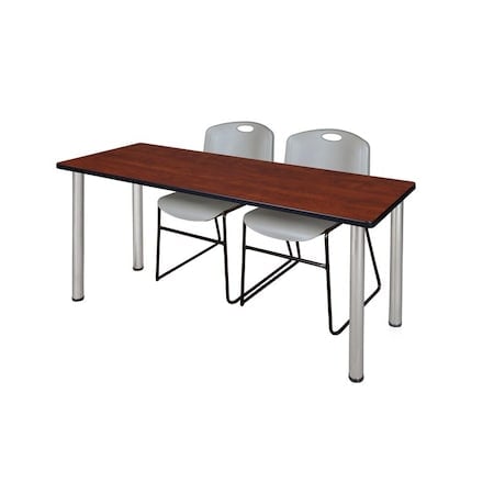 Rectangle Tables > Training Tables > Kee Table & Chair Sets, 72 W, 24 L, 29 H, Cherry MPN:MT7224CHBPCM44GY