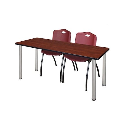 Rectangle Tables > Training Tables > Kee Table & Chair Sets, 72 W, 24 L, 29 H, Cherry MPN:MT7224CHBPCM47BY