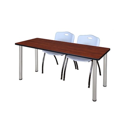 Rectangle Tables > Training Tables > Kee Table & Chair Sets, 72 W, 24 L, 29 H, Cherry MPN:MT7224CHBPCM47GY