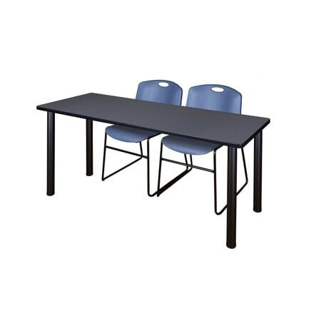 Rectangle Tables > Training Tables > Kee Table & Chair Sets, 72 W, 24 L, 29 H, Grey MPN:MT7224GYBPBK44BE