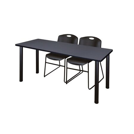 Rectangle Tables > Training Tables > Kee Table & Chair Sets, 72 W, 24 L, 29 H, Grey MPN:MT7224GYBPBK44BK
