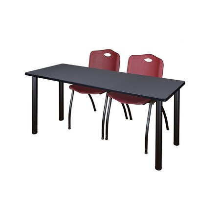 Rectangle Tables > Training Tables > Kee Table & Chair Sets, 72 W, 24 L, 29 H, Grey MPN:MT7224GYBPBK47BY