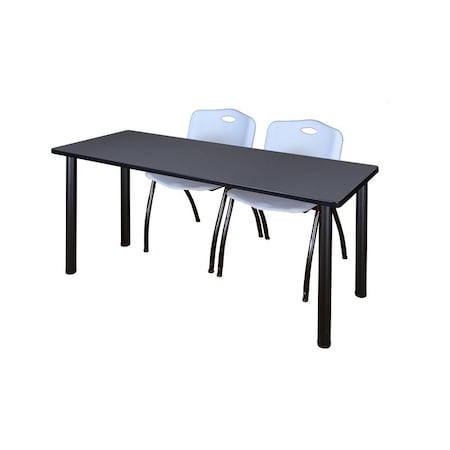 Rectangle Tables > Training Tables > Kee Table & Chair Sets, 72 W, 24 L, 29 H, Grey MPN:MT7224GYBPBK47GY