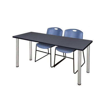Rectangle Tables > Training Tables > Kee Table & Chair Sets, 72 W, 24 L, 29 H, Grey MPN:MT7224GYBPCM44BE