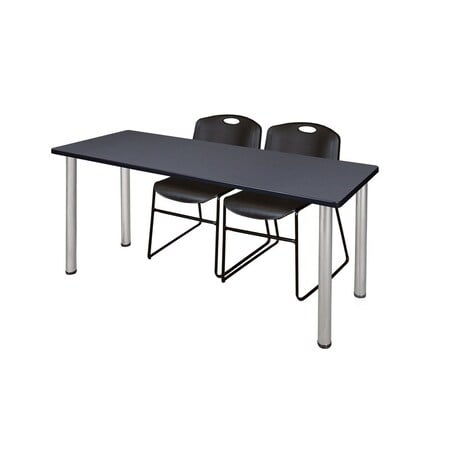 Rectangle Tables > Training Tables > Kee Table & Chair Sets, 72 W, 24 L, 29 H, Grey MPN:MT7224GYBPCM44BK