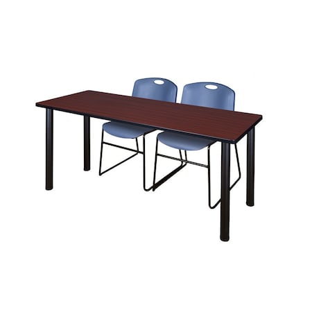 Rectangle Tables > Training Tables > Kee Table & Chair Sets, 72 W, 24 L, 29 H, Mahogany MPN:MT7224MHBPBK44BE