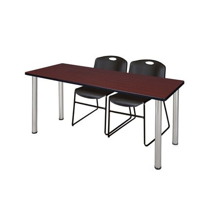 Rectangle Tables > Training Tables > Kee Table & Chair Sets, 72 W, 24 L, 29 H, Mahogany MPN:MT7224MHBPCM44BK