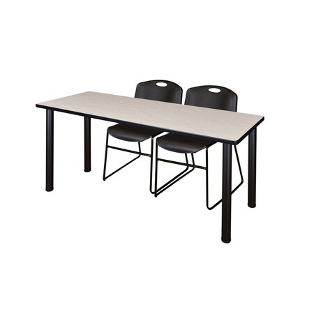 Rectangle Tables > Training Tables > Kee Table & Chair Sets, 72 W, 24 L, 29 H, Maple MPN:MT7224PLBPBK44BK
