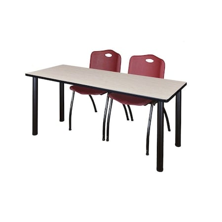 Rectangle Tables > Training Tables > Kee Table & Chair Sets, 72 W, 24 L, 29 H, Maple MPN:MT7224PLBPBK47BY