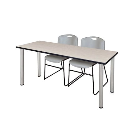 Rectangle Tables > Training Tables > Kee Table & Chair Sets, 72 W, 24 L, 29 H, Maple MPN:MT7224PLBPCM44GY