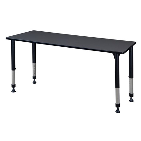 Rectangular Classroom Tables, 72 W, 30 L, 23-34 H, Wood, Metal, Grey MPN:MT7230GYAPBK