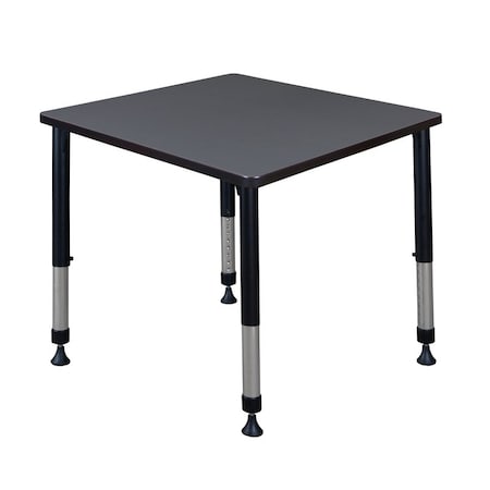 Square Square Classroom Tables, 30 W, 30 L, 23-34 H, Wood, Metal, Gray MPN:TB3030GYAPBK