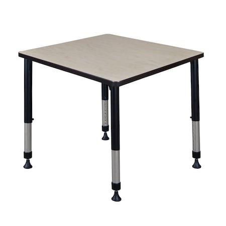 Square Square Classroom Tables, 30 W, 30 L, 23-34 H, Wood, Metal, Maple MPN:TB3030PLAPBK