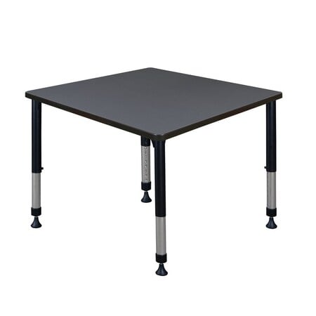Square Square Classroom Tables, 36 W, 36 L, 23-34 H, Wood, Metal, Gray MPN:TB3636GYAPBK