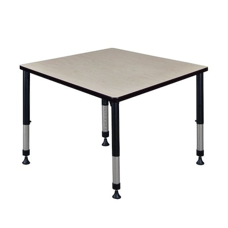 Square Square Classroom Tables, 36 W, 36 L, 23-34 H, Wood, Metal, Maple MPN:TB3636PLAPBK