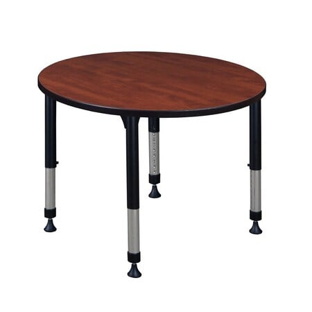 Round Classroom Tables, 36 W, 36 L, 23-34 H, Wood, Metal, Cherry MPN:TB36RNDCHAPBK
