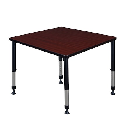 Square Square Classroom Tables, 42 W, 42 L, 23-34 H, Wood, Metal MPN:TB4242MHAPBK