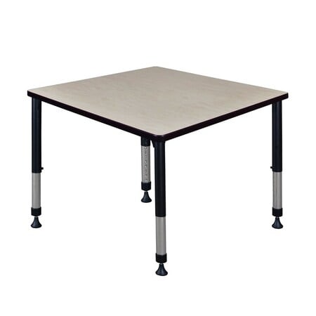 Square Square Classroom Tables, 42 W, 42 L, 23-34 H, Wood, Metal, Maple MPN:TB4242PLAPBK