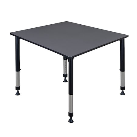 Square Square Classroom Tables, 48 W, 48 L, 23-34 H, Wood, Metal, Gray MPN:TB4848GYAPBK
