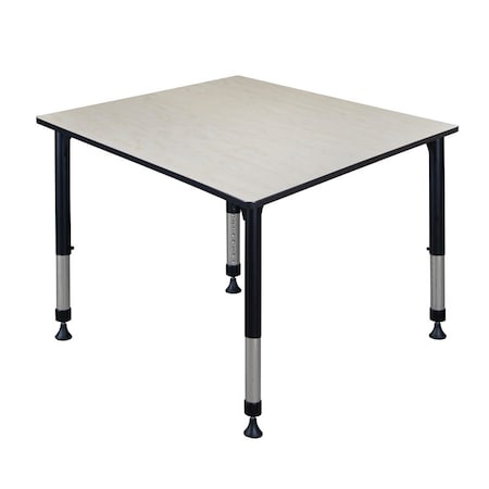 Square Classroom Tables, 48 W, 48 L, 23-34 H, Wood, Metal, Maple MPN:TB4848PLAPBK