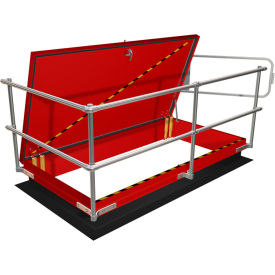 Kee Safety® Roof Hatch Railing Kit with Forward Barrier & Side Entry Galvanized Steel 132