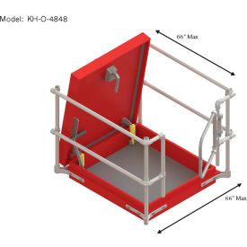 Kee Safety® Roof Hatch Railing Kit with Offset Handles & No Gate Galvanized Steel 66