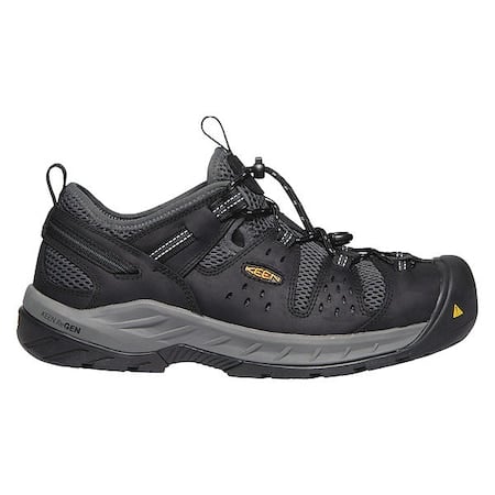 Men's Hiker Shoe, 9 1/2 Leather, Mesh Upper, Steel Toe, 3 in H, Black/Dark Shadow, 1023216 MPN:1023216