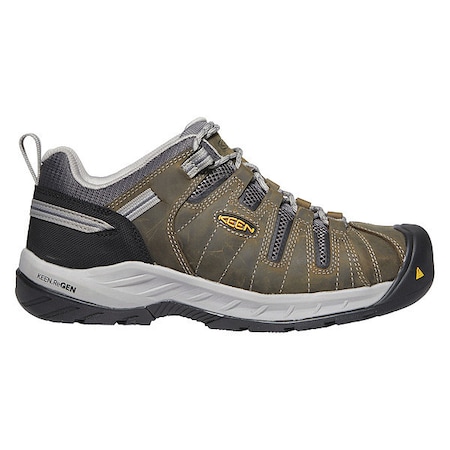 Men's Hiker Shoe, 13 Leather, Mesh Upper, Steel Toe, 3 in H, Gargoyle/Paloma, 1023267 MPN:1023267