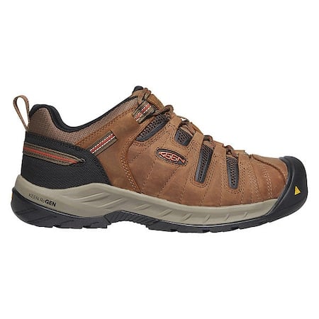 Men's Hiker Shoe, 10 1/2 Leather, Mesh Upper, Steel Toe, 3 in H, Rust/Shitake, 1023268 MPN:1023268