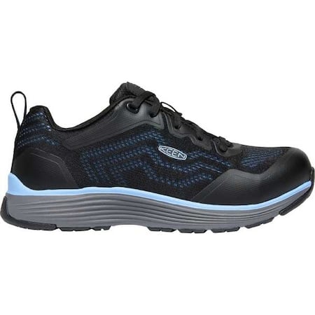 Women's Athletic Shoe, 10 Mesh Upper, Aluminum Toe, 3 in H, Airy Blue/Black, 1025571 MPN:1025571