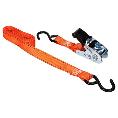 Tie Down Strap, S-Hook, Orange, PK4 MPN:05505
