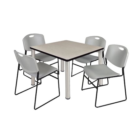 Kee Square Table & Chair Set, Wood, Metal, Polypropylene Top MPN:TB3636PLBPCM44GY