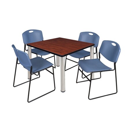 Kee Square Table & Chair Set, Wood, Metal, Polypropylene Top MPN:TB4242CHBPCM44BE