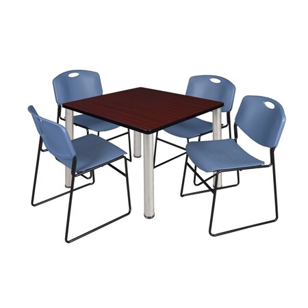 Kee Square Table & Chair Set, Wood, Metal, Polypropylene Top MPN:TB4242MHBPCM44BE