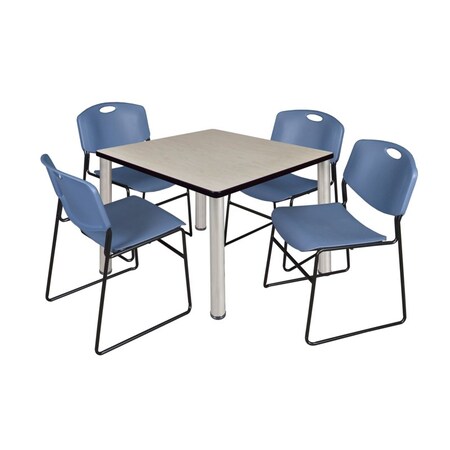Kee Square Table & Chair Set, Wood, Metal, Polypropylene Top MPN:TB4242PLBPCM44BE