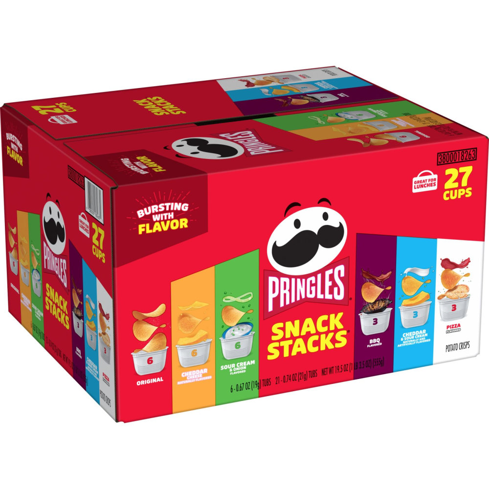 Pringles Potato Crisps Variety Pack Chips Snack Stacks, 19.7 Oz, Pack Of 27 Snack Stacks MPN:KEE18263
