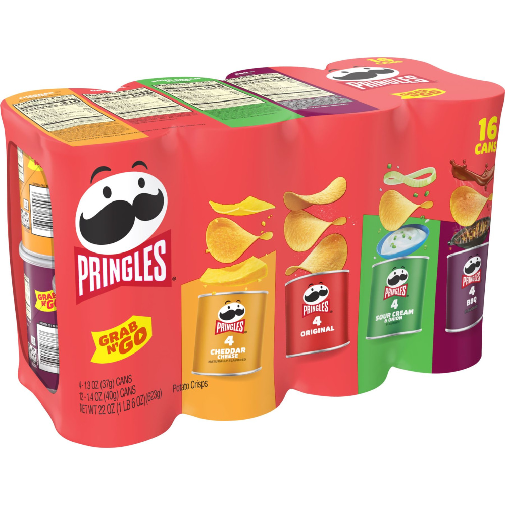 Pringles Potato Crisps Grab And Go Snack Packs, 22 Oz, Pack Of 16 Snack Packs MPN:KEE27373