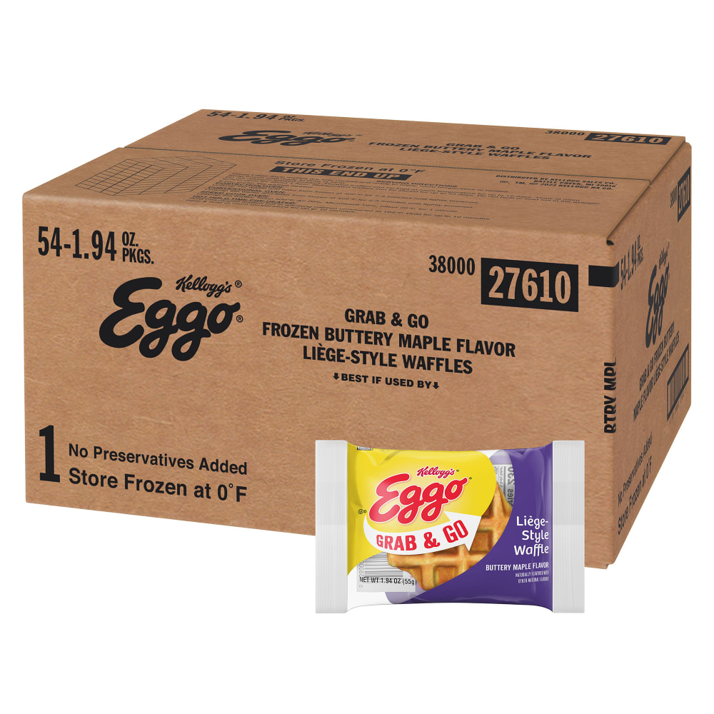 Eggo Liege-Style Maple Waffles, 1.94 Oz, Carton Of 54 Waffles MPN:00038000276101