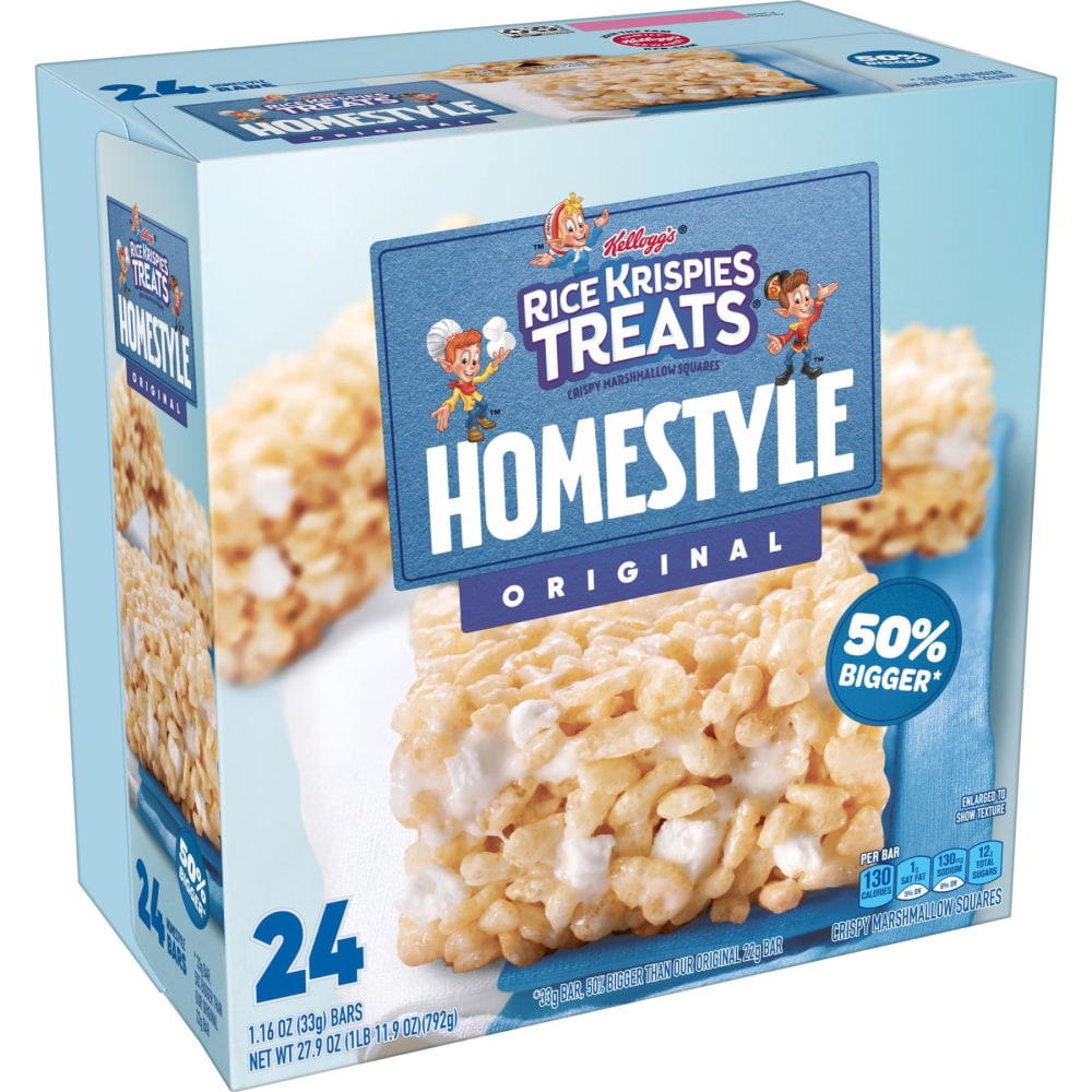 Kelloggs Homestyle Rice Krispie Treats, 1.16 Oz, Box Of 24 Treats MPN:038000271413