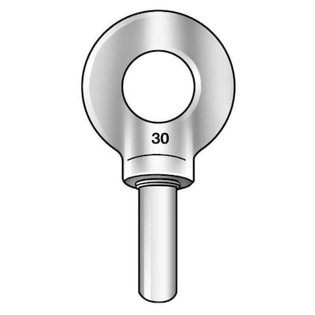 Eye Bolt With Shoulder, Unthreaded, 2-1/4 in Shank, 1-11/16 in ID, Steel, Plain MPN:K2029-BLANK