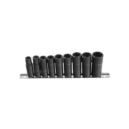 Twist Socket Set, On Rail, 9 pcs. MPN:30109